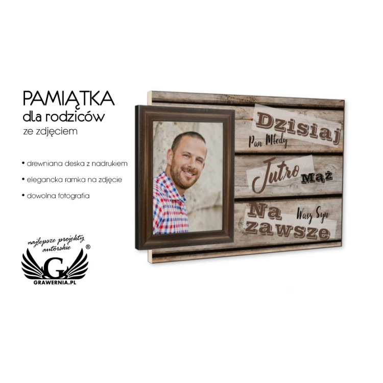 Pamiątka dla rodziców ze zdjęciem - PDR012