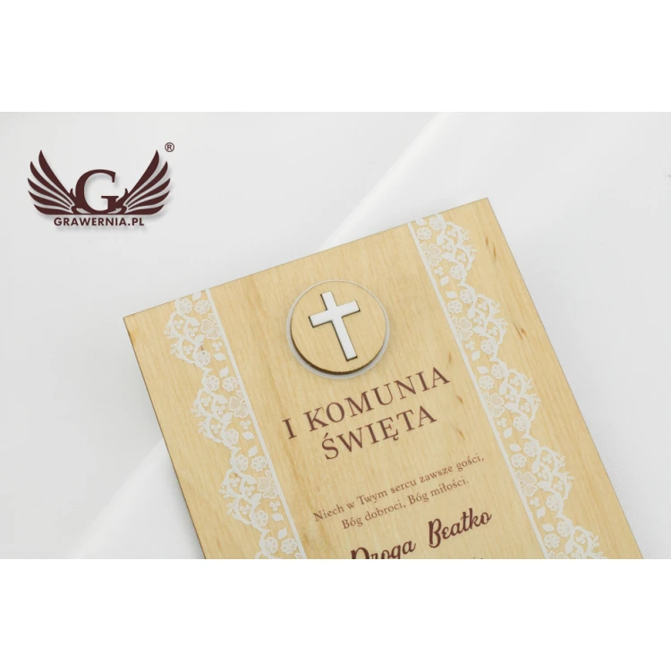 Pamiątka Pierwszej Komunii Świętej - cyfrowy druk UV - KOM003