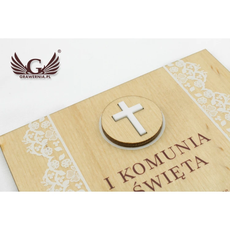 Pamiątka Pierwszej Komunii Świętej - cyfrowy druk UV - KOM003