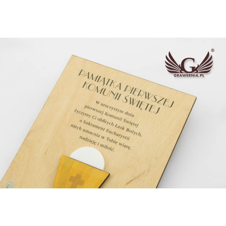 Pamiątka Pierwszej Komunii Świętej - cyfrowy druk UV - KOM004