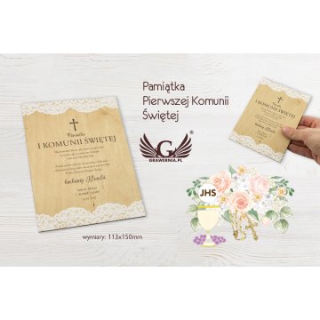 Pamiątka Pierwszej Komunii Świętej - cyfrowy druk UV - KOM008