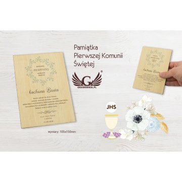 Pamiątka Pierwszej Komunii Świętej - cyfrowy druk UV - KOM009