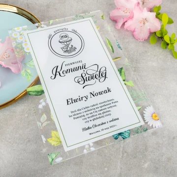 Pamiątka Pierwszej Komunii Świętej z plexi - druk UV - KOM024