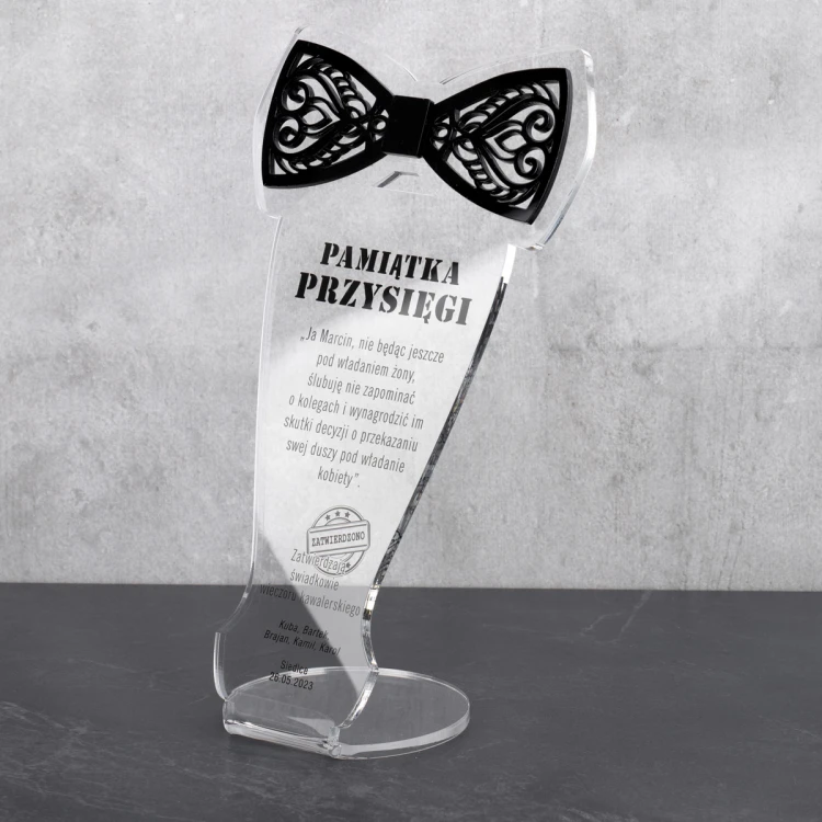 Pamiątka wieczoru kawalerskiego - Muszka - model DTA084 - wysokość 22 cm