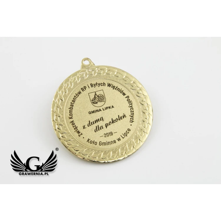 Medal grawerowany w drewnianej kasetce - średnica 70mm - MGR089