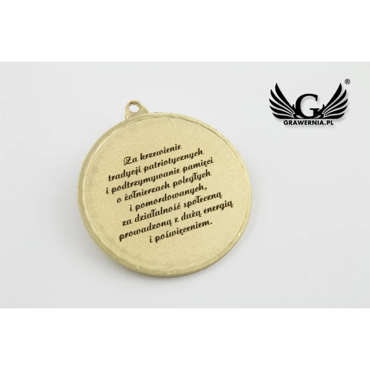 Medal grawerowany w drewnianej kasetce - średnica 70mm - MGR089