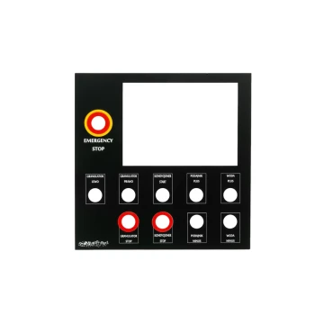 Panel czołowy do maszyn i urządzeń - czarny - grubość: 1,6mm