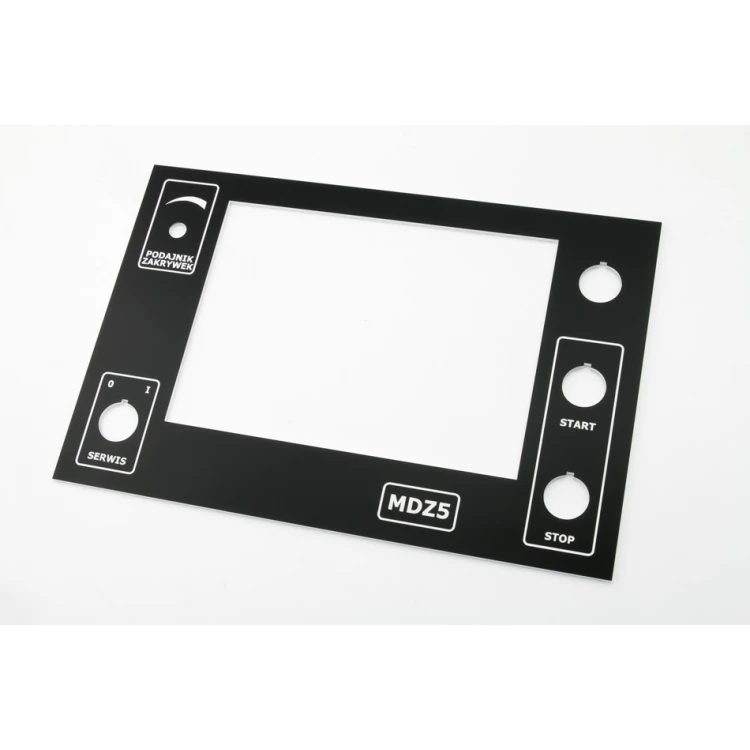 Panel czołowy do maszyn i urządzeń - czarny - grubość: 3mm - PCZ023