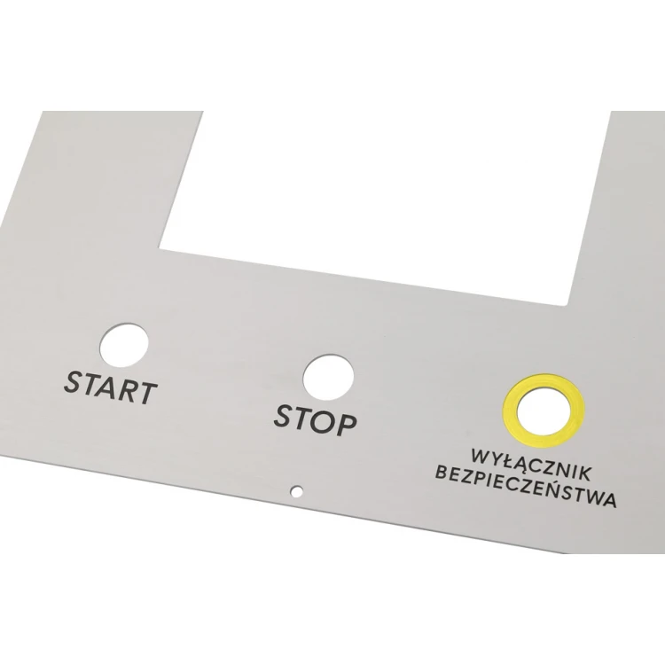 Panel czołowy do maszyn - srebrne aluminium anodowane - grubość: 2mm - PCZ025