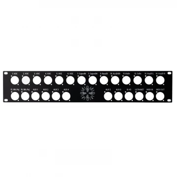 Panel czołowy do szafy rack - czarne aluminium anodowane - grubość: 2mm - PCZ026
