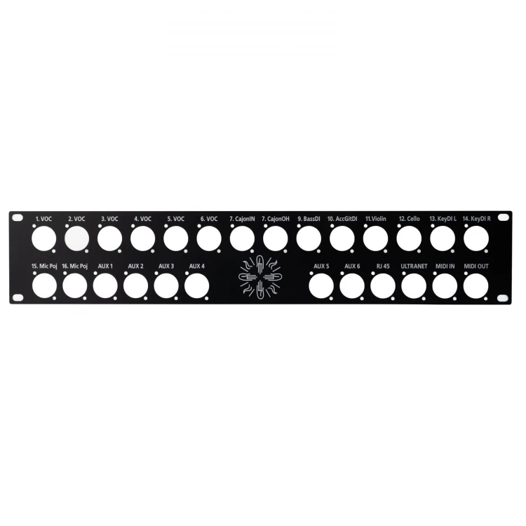 Panel czołowy do szafy rack - czarne aluminium anodowane - grubość: 2mm - PCZ026