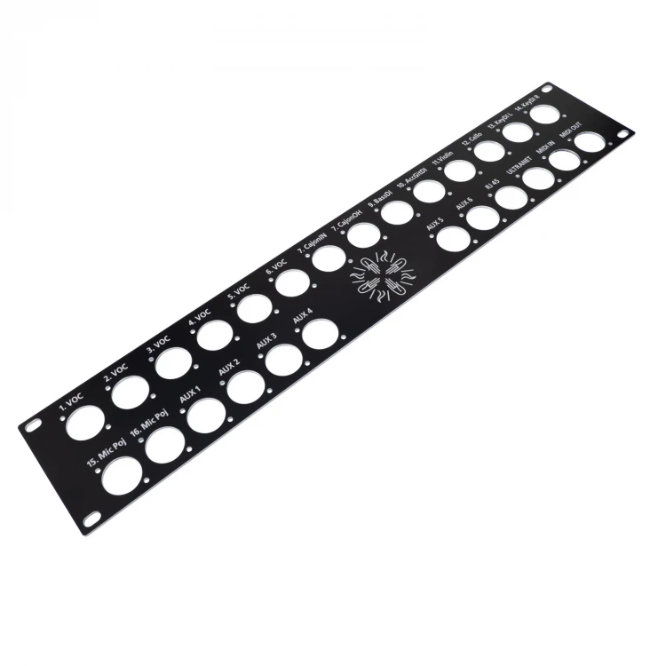 Panel czołowy do szafy rack - czarne aluminium anodowane - grubość: 2mm - PCZ026