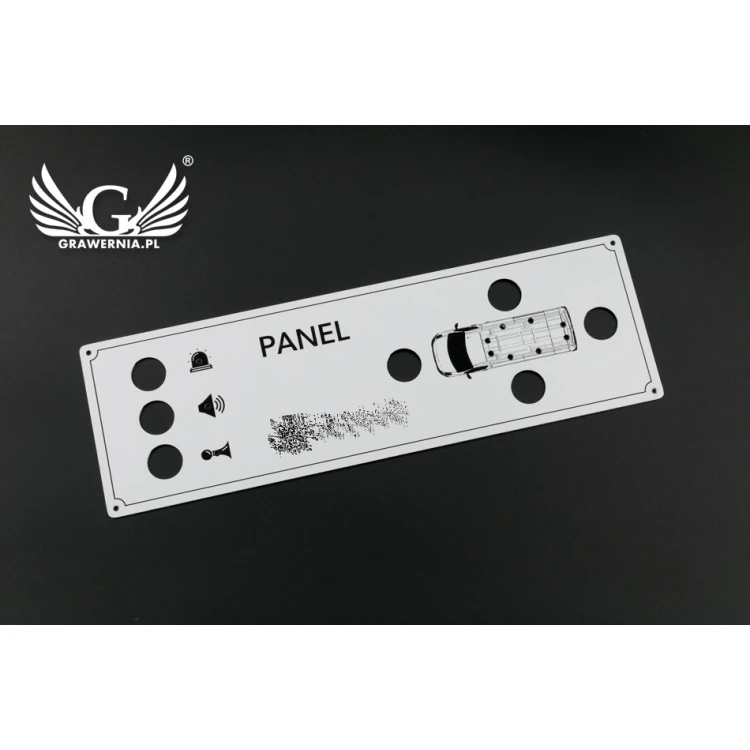 Panel czołowy grawerowany z aluminium aluply - wymiar 190x60mm - PCZ021