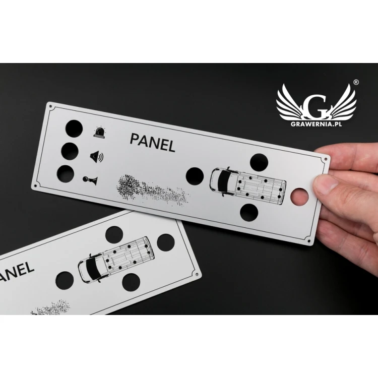 Panel czołowy grawerowany z aluminium aluply - wymiar 190x60mm - PCZ021