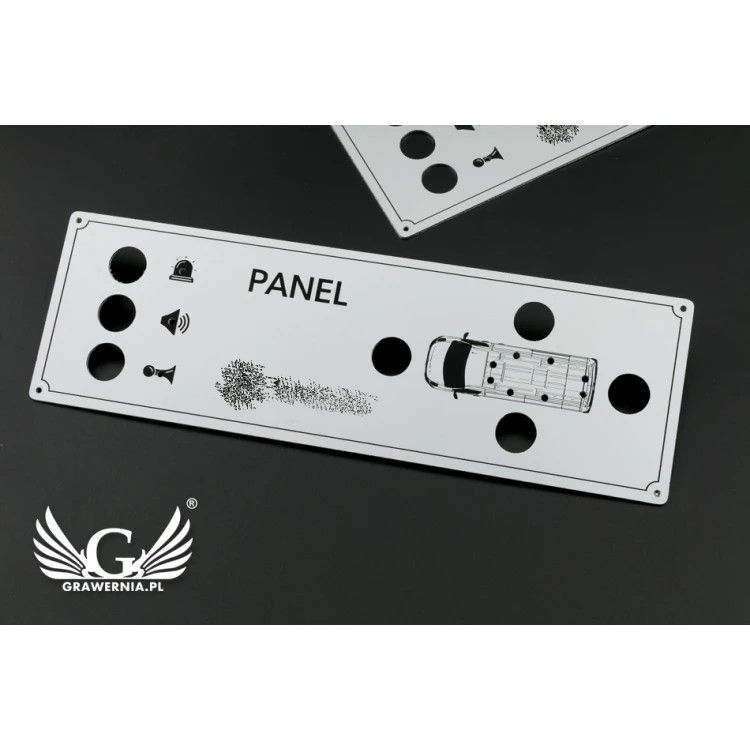 Panel czołowy grawerowany z aluminium aluply - wymiar 190x60mm - PCZ021