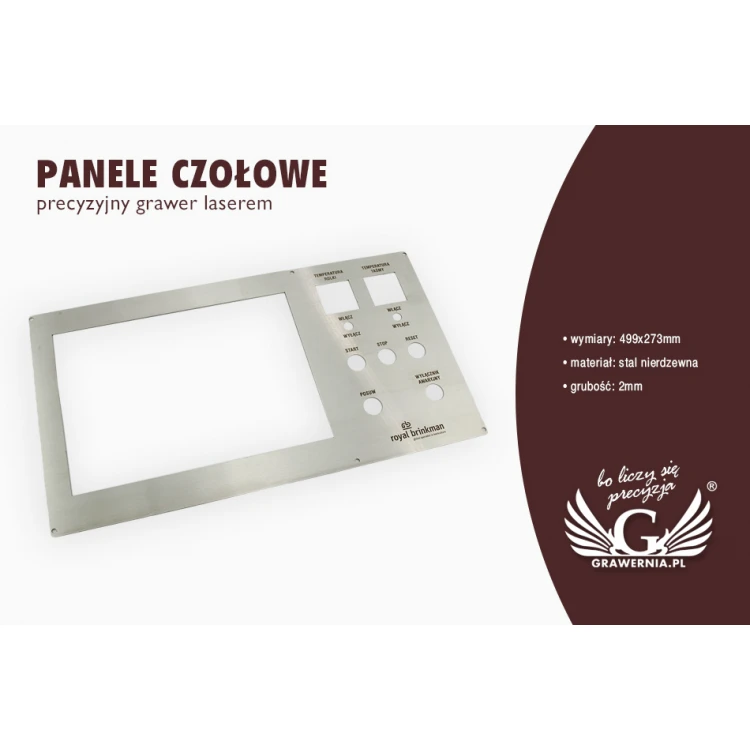 Panel stalowy o wymiarach 499x273mm - grubość: 2mm 