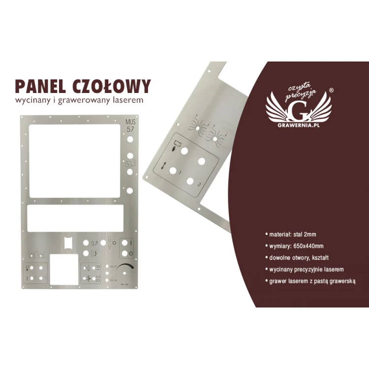 Panel stalowy o wymiarach 650x440mm - grubość: 2mm - PCZ019