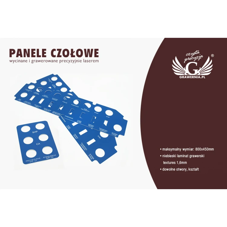 Panele czołowe do maszyn i urządzeń - BLUE - grubość: 1,6mm