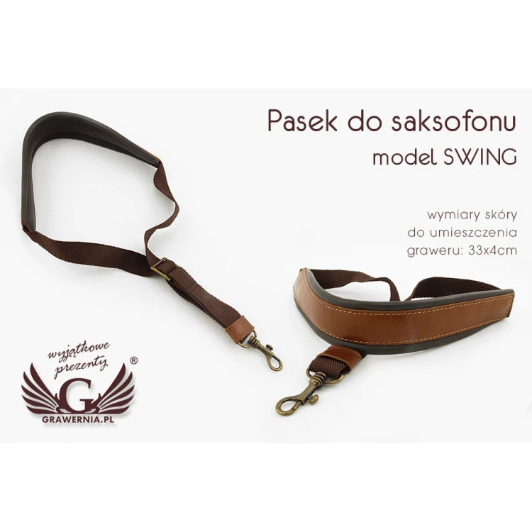 PASEK DO SAKSOFONU brązowy - model: Swing - wersja Komfort - PDS7