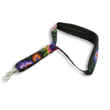 PASEK DO SAKSOFONU czarny - model Black Flower - wersja Komfort - PDS31