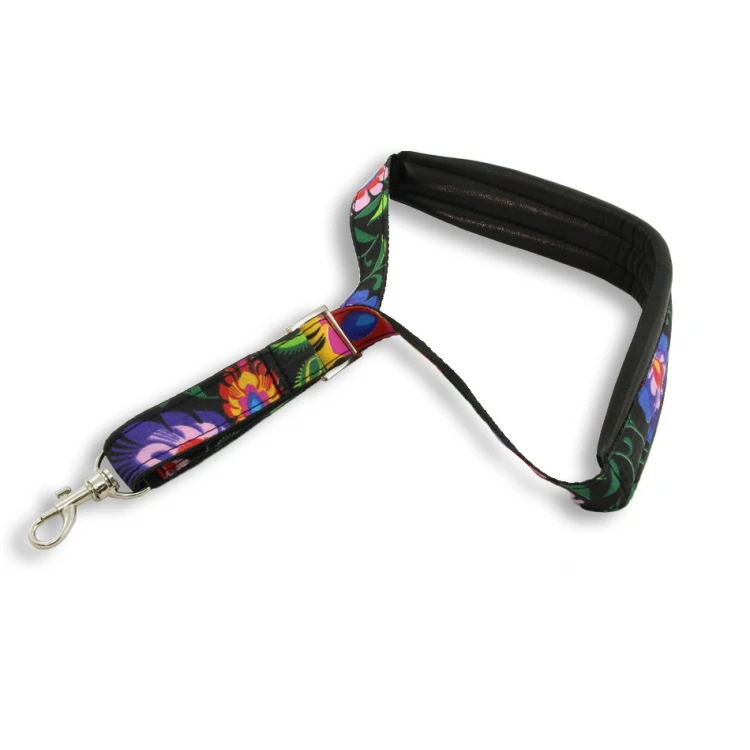 PASEK DO SAKSOFONU czarny - model Black Flower - wersja Komfort - PDS31