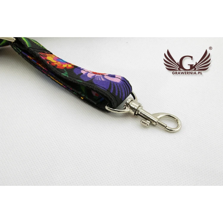 PASEK DO SAKSOFONU czarny - model Black Flower - wersja Komfort - PDS31