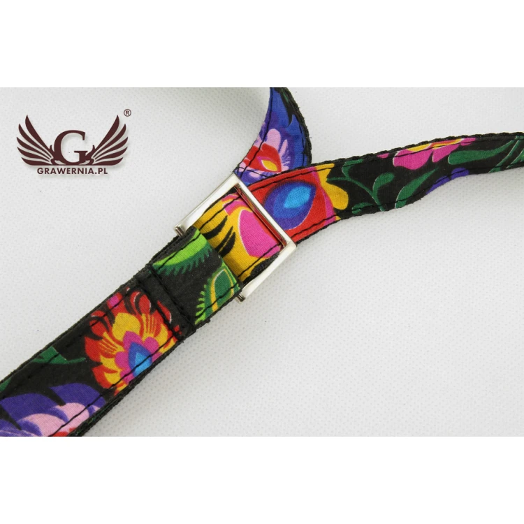 PASEK DO SAKSOFONU czarny - model Black Flower - wersja Komfort - PDS31