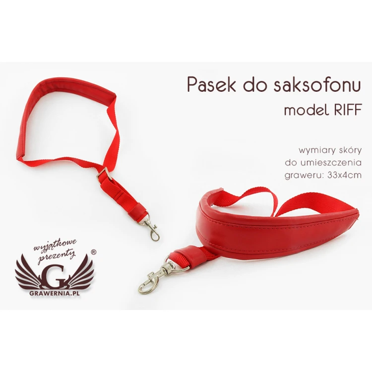 PASEK DO SAKSOFONU czerwony - model: Riff - wersja Komfort - PDS13