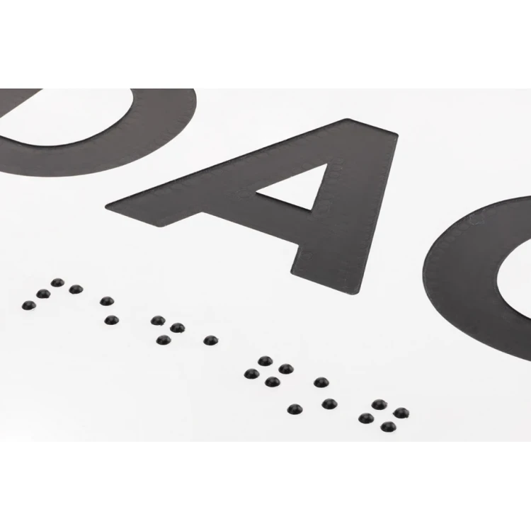 Pedagog - tabliczka na drzwi lub ścianę z pismem Braille'a - wym. 310x100mm - biały laminat grawerski 3mm - TAB287