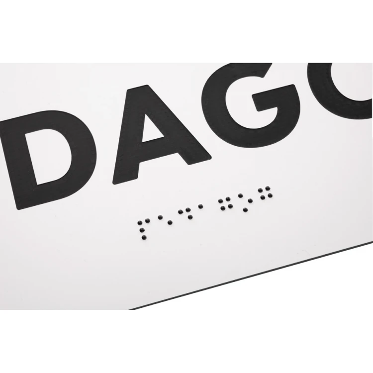 Pedagog - tabliczka na drzwi lub ścianę z pismem Braille'a - wym. 310x100mm - biały laminat grawerski 3mm - TAB287