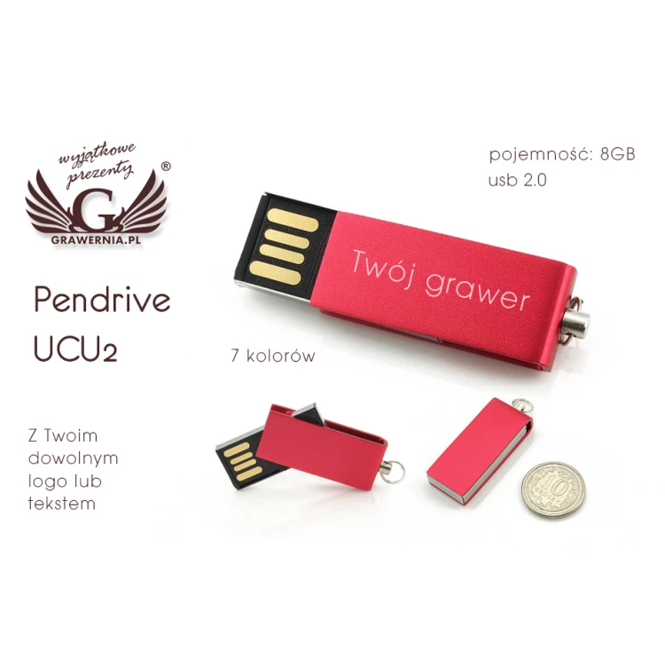  PENDRIVE GOODRAM UCU2 8GB USB 2.0 z Twoim dowolnym logo lub tekstem 