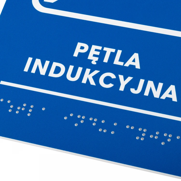 Pętla indukcyjna - tabliczka z pismem Braille - wym. 140x205mm - PCW twarde - TAB482