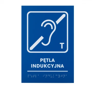 Pętla indukcyjna - tabliczka z pismem Braille - wym. 140x205mm - PCW twarde - TAB482