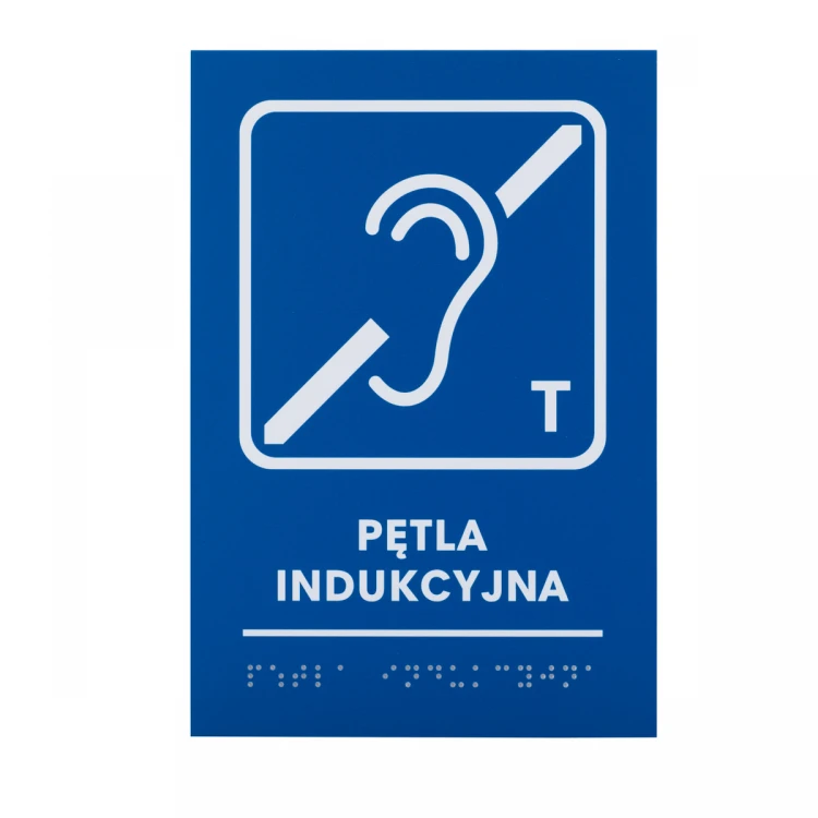 Pętla indukcyjna - tabliczka z pismem Braille - wym. 140x205mm - PCW twarde - TAB482