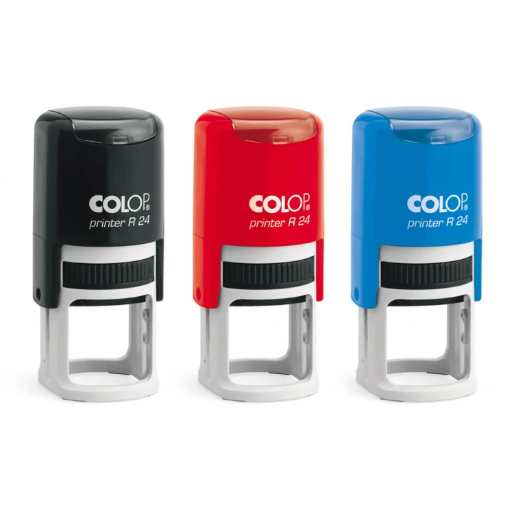 Pieczątka samotuszująca okrągła COLOP Printer R24 - wymiar płytki tekstowej: 24x24mm - COL075