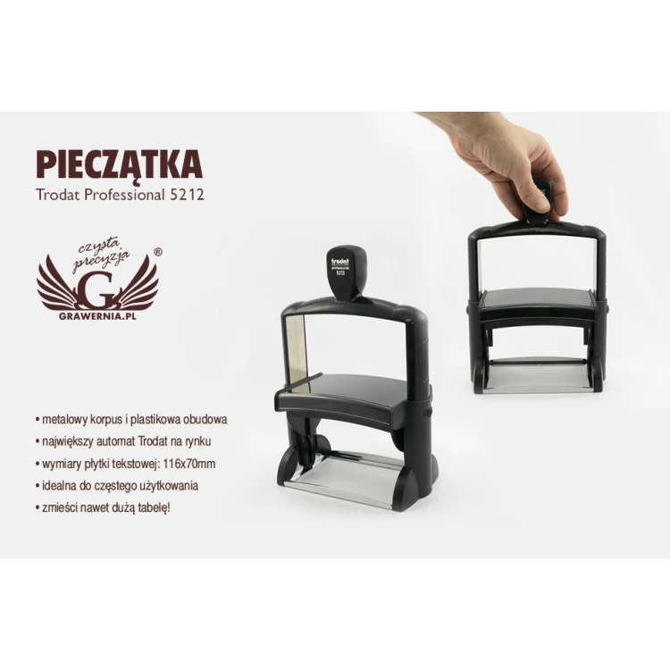 Pieczątka samotuszująca Trodat Professional 5212 - wym odbicia: 116x70mm - TRD009