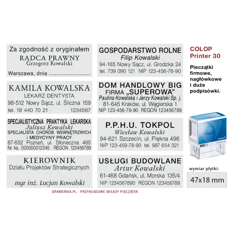 Pieczątka samotuszująca z ochroną antybakteryjną COLOP Printer 30 Microban - wymiar odbicia 47x18mm - COL036