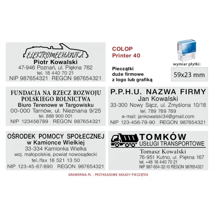 Pieczątka samotuszująca z ochroną antybakteryjną COLOP Printer 40 Microban - wymiar odbicia 59x23mm - COL037