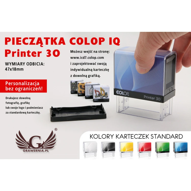 Pieczątka samotuszująca COLOP Printer 30 - wymiar płytki tekstowej: 47 x 18mm