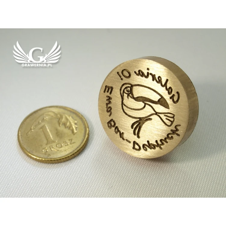 Pieczęć do modeliny z dowolną grafiką - średnica 20mm