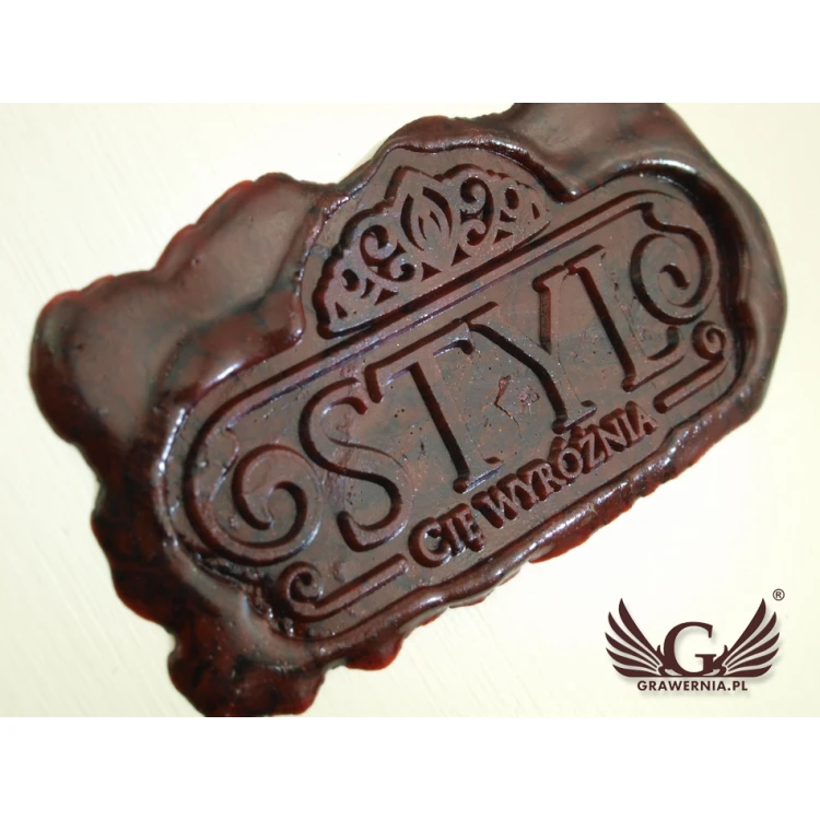 Pieczęć do odbijania w laku - CNC - wymiary: 57x30,57mm