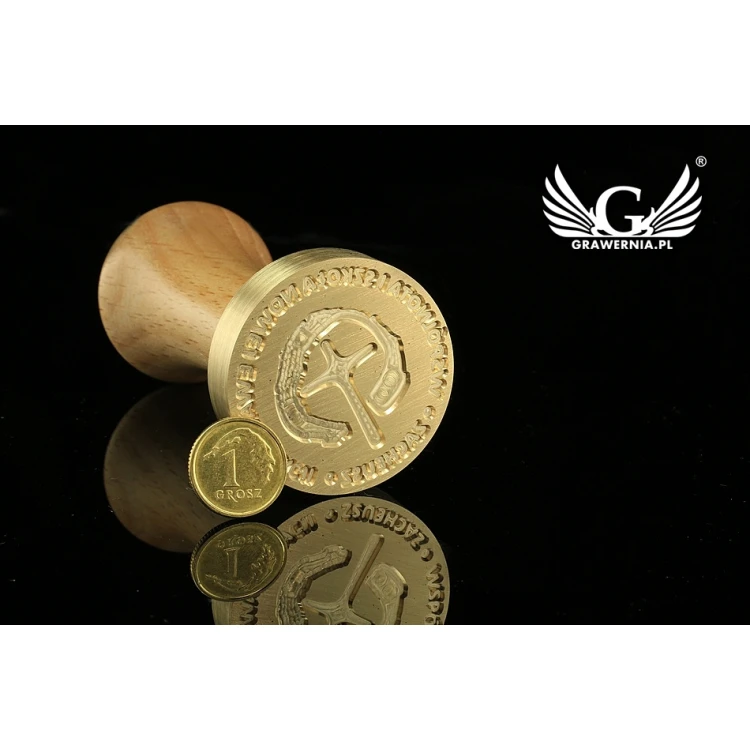 Pieczęć do odbijania w laku - CNC - średnica 38mm, grawer wklęsły