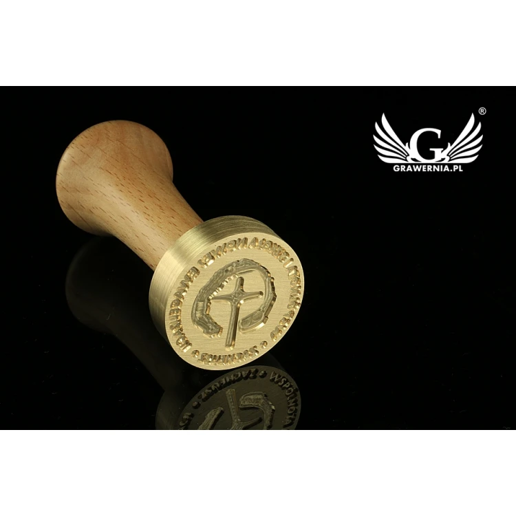 Pieczęć do odbijania w laku - CNC - średnica 38mm, grawer wklęsły
