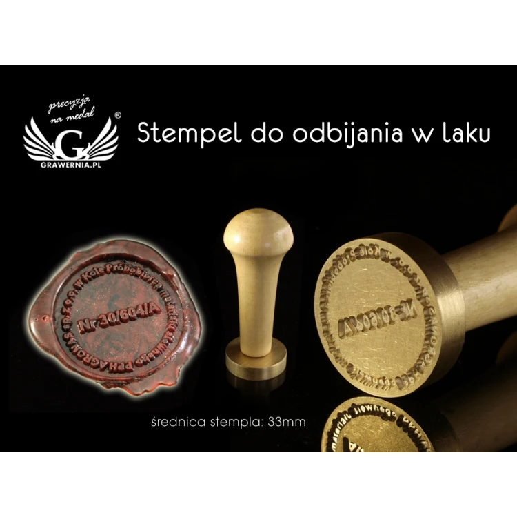 Pieczęć do odbijania w laku - CNC - średnica 33mm