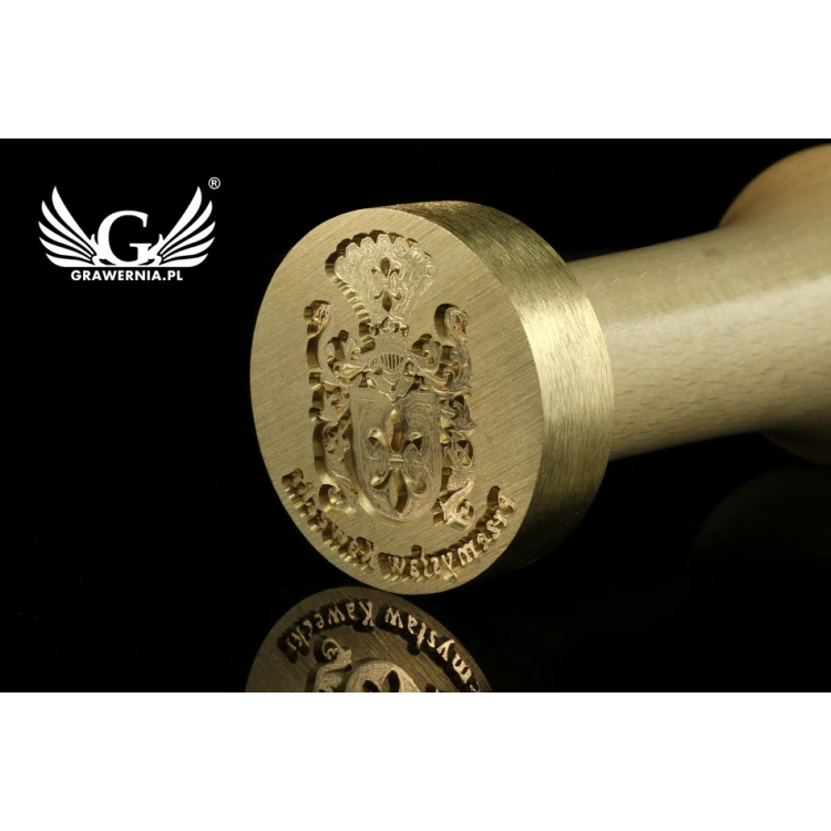 Stempel herbowy do odbijania w laku - CNC - średnica 33mm
