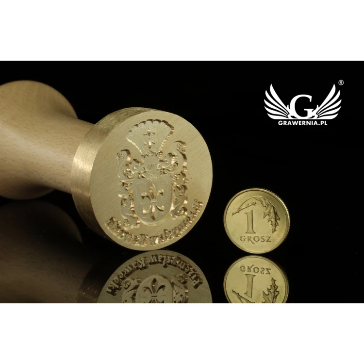 Stempel herbowy do odbijania w laku - CNC - średnica 33mm