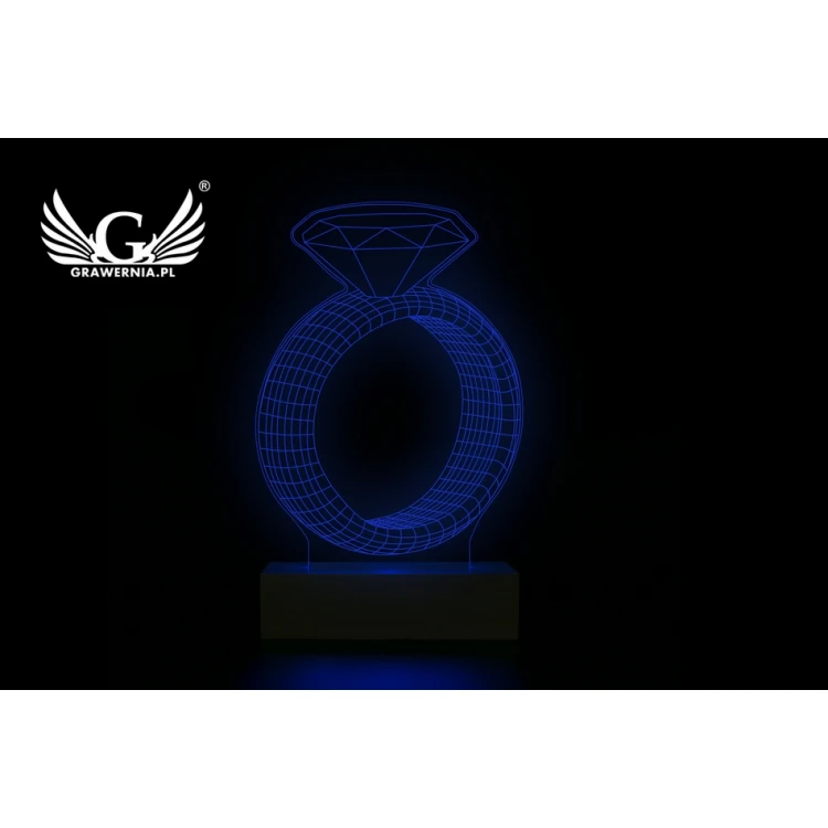 Pierścionek - Lampa 3D LED RGB sterowana z pilota - L3D015