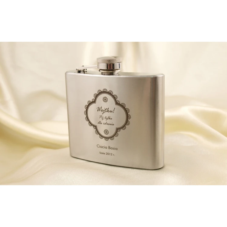 Piersiówka stalowa Weston z grawerem - 180ml 