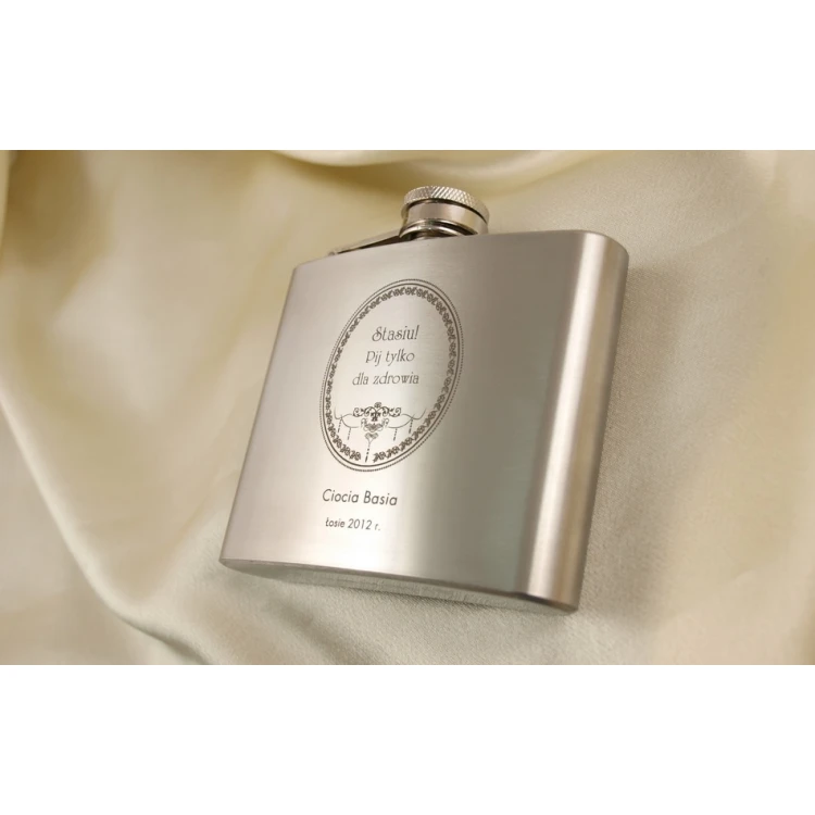 Piersiówka stalowa Weston z grawerem - 180ml 