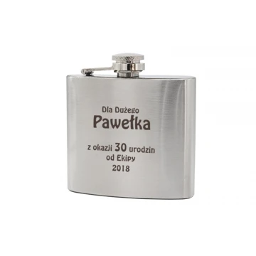 Piersiówka stalowa CLARK z grawerem - 120ml - AL014